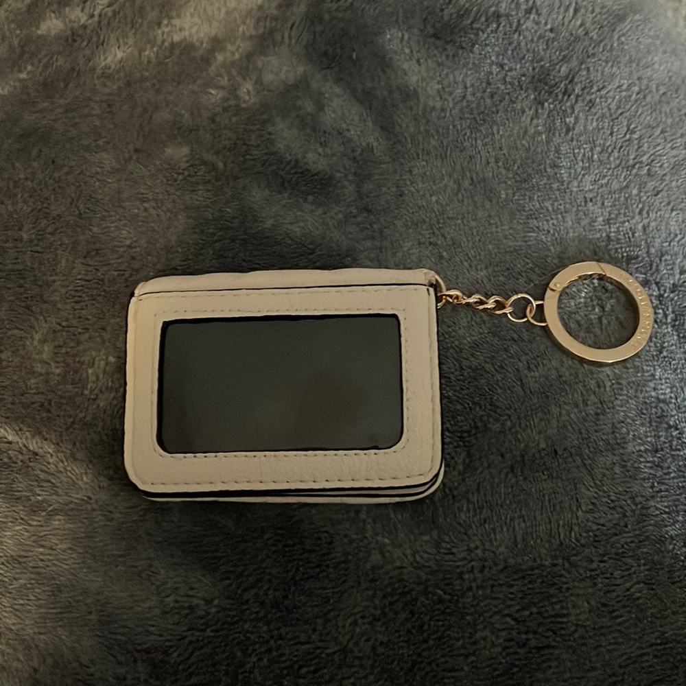Victorias Secret PINK Cream Card Keychain Wallet